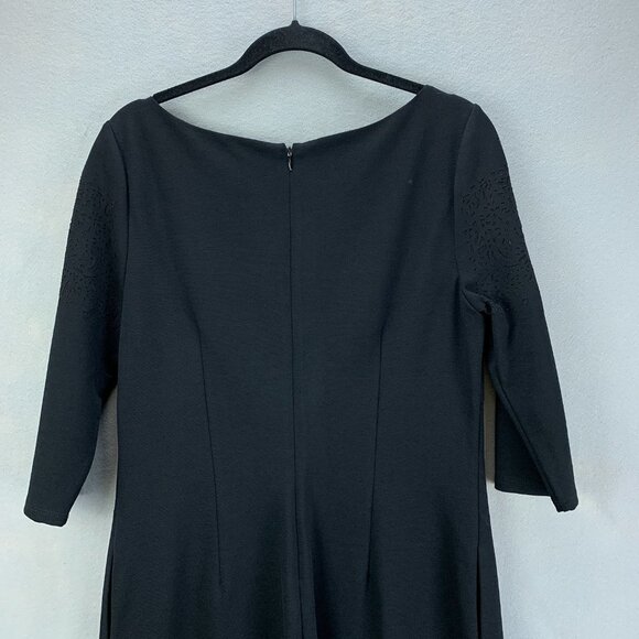 Betsey Johnson Dress Womens 10 Black Sheath 3/4 Sleeve Cutout‎ Pockets Stretch - Picture 6 of 16